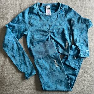 Gymshark Blue Animal Print Workout Set